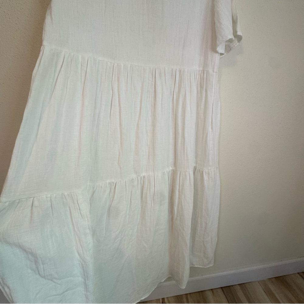 NWT ANTHROPOLOGIE The Kallie Flowy Tiered Maxi Gauzy Dress White Sz: XL - Picture 8 of 16